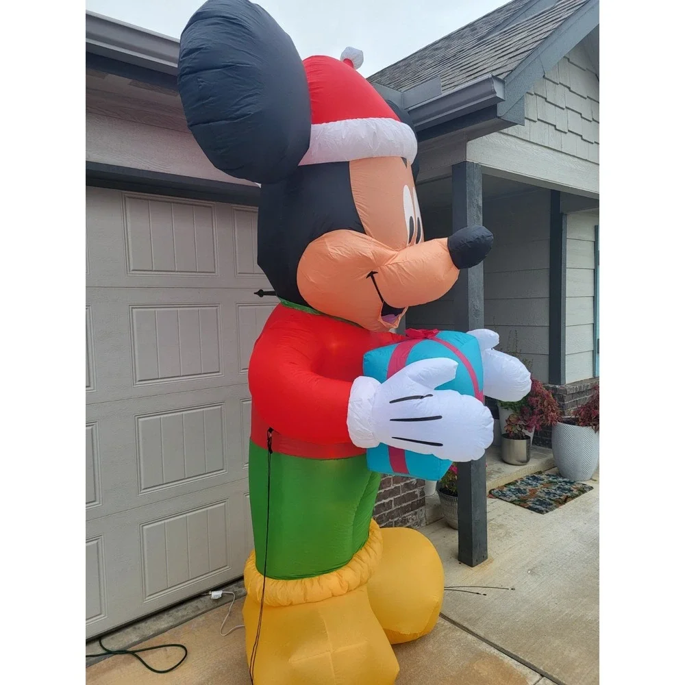 Gemmy HUGE 9FT Santa‎ Mickey Mouse Christmas Inflatable Disney *VIDEO*TESTED!